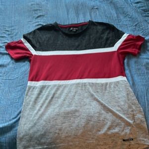 White black red and grey t shirt